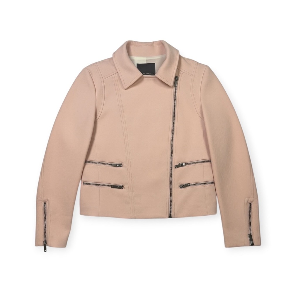 Banana Republic Moto Biker Jacket Blush Pink Excellent 6 Women